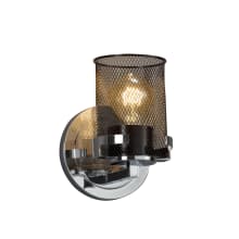 Wire Mesh Single Light 5" Wide Bathroom Sconce with Black Wire Mesh Shade