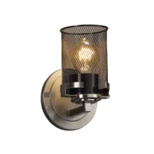 Wire Mesh Single Light 5" Wide Bathroom Sconce with Black Wire Mesh Shade