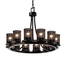 Wire Mesh 12 Light 28" Wide Ring Chandelier