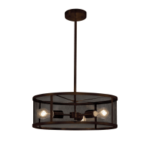 Wire Mesh 3 Light 18" Wide Cage Pendant with Black Wire Mesh Shade