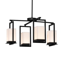 Laguna 4 Light 25" Wide Integrated LED Chandelier with Sawtooth Patterned Faux Porcelain Shade