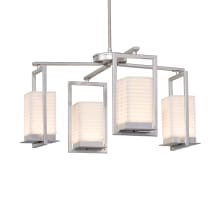 Laguna 4 Light 25" Wide Integrated LED Chandelier with Sawtooth Patterned Faux Porcelain Shade
