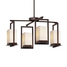 Laguna 4 Light 25" Wide Integrated LED Chandelier with Waves Patterned Faux Porcelain Shade