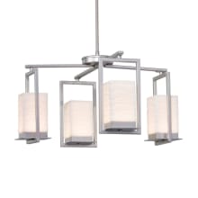 Laguna 4 Light 25" Wide Integrated LED Chandelier with Waves Patterned Faux Porcelain Shade