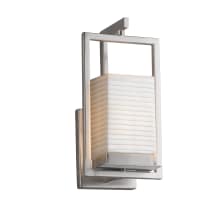 Laguna Single Light 12-1/4" Tall Integrated LED Outdoor Wall Sconce with Sawtooth Patterned Faux Porcelain Shade