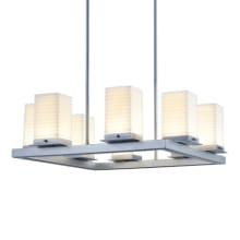 Laguna 8 Light 25" Wide LED Outdoor Chandelier - with Sawtooth Porcelina Shades
