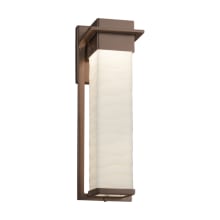 Porcelina Single Light 16-1/2" High Integrated 3000K LED Outdoor Wall Sconce with Wavy Faux Porcelain Resin Shade