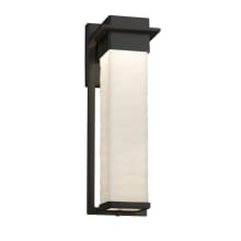 Porcelina Single Light 16-1/2" High Integrated 3000K LED Outdoor Wall Sconce with Wavy Faux Porcelain Resin Shade