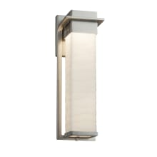 Porcelina Single Light 16-1/2" High Integrated 3000K LED Outdoor Wall Sconce with Wavy Faux Porcelain Resin Shade