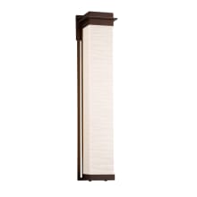 Porcelina Single Light 36" Tall LED Outdoor Wall Sconce with Faux Porcelain Resin Rectangular Shade