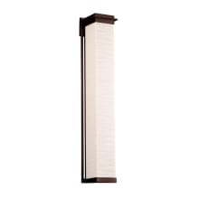 Pacific Single Light 48" Tall Integrated LED Outdoor Wall Sconce with Waves Patterned Faux Porcelain Shade