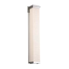 Pacific Single Light 48" Tall Integrated LED Outdoor Wall Sconce with Waves Patterned Faux Porcelain Shade