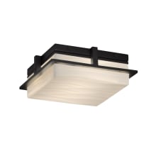 Porcelina Single Light 10" Wide Integrated 3000K LED Outdoor Flush Mount Square Ceiling Fixture with Faux Porcelain Resin Square Shade