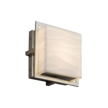 Porcelina Single Light 6-1/2" High Integrated 3000K LED Outdoor Wall Sconce with Wavy Faux Porcelain Resin Shade - ADA Compliant