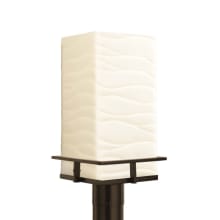 Avalon 17" Tall Integrated LED Outdoor Single Head Post Light - with Waves Porcelina Shade