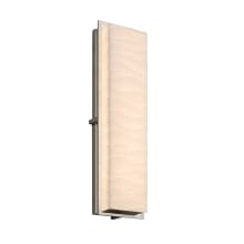 Porcelina Single Light 24" Tall LED Outdoor Wall Sconce with Faux Porcelain Resin Rectangular Shade