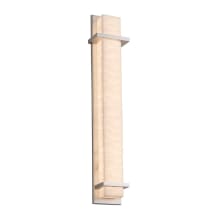 Monolith Single Light 36" Tall Integrated LED Outdoor Wall Sconce with Waves Patterned Faux Porcelain Shade