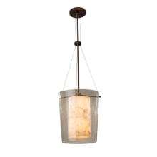 Amani Single Light 12" Wide Integrated LED Pendant with Waves Patterned Faux Porcelain Inner Shade