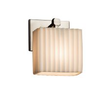 Porcelina 6" Tetra Single Light ADA Approved Bathroom Sconce with Pleated Shade