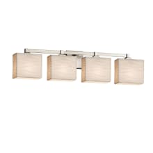 Porcelina 4 Light 33" Wide LED Bathroom Vanity Light with Rectangle Waves Shades