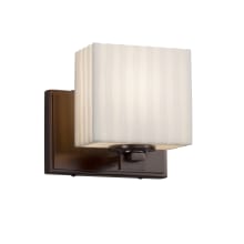 Porcelina 6" Tall Bathroom Sconce with Rectangle Waterfall Shade from the Era Series