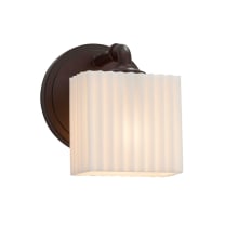 Bronx Single Light 8-1/4" Tall Wall Sconce with Pleated Impressions Rectangular Shades