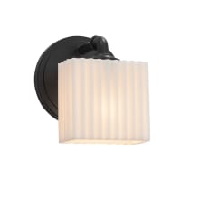 Bronx Single Light 8-1/4" Tall Integrated LED Wall Sconce with Pleated Impressions Rectangular Shades