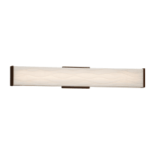 Porcelina Single Light 28-1/2" Wide Integrated 3000K LED Bath Bar with Wavy Faux Porcelain Resin Shade - ADA Compliant