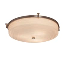 Era 3 Light 20-3/4" Wide Flush Mount Bowl Ceiling Fixture with Waves Patterned Faux Porcelain Shade