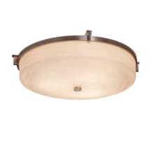 Era Single Light 20-3/4" Wide Integrated LED Flush Mount Bowl Ceiling Fixture with Waves Patterned Faux Porcelain Shade