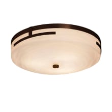 Atlas Single Light 18-1/2" Wide Integrated LED Flush Mount Bowl Ceiling Fixture with Waves Patterned Faux Porcelain Shade