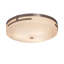 Atlas Single Light 18-1/2" Wide Integrated LED Flush Mount Bowl Ceiling Fixture with Waves Patterned Faux Porcelain Shade