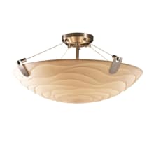 Porcelina 21" Wide Integrated 3000K LED Semi-Flush Bowl Ceiling Fixture with Faux Porcelain Resin Shade