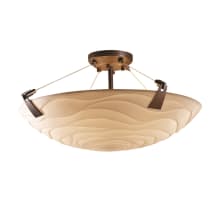Porcelina 27" Wide Integrated 3000K LED Semi-Flush Bowl Ceiling Fixture with Faux Porcelain Resin Shade
