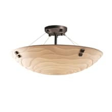 Porcelina 21" Wide Integrated 3000K LED Semi-Flush Bowl Ceiling Fixture with Faux Porcelain Resin Shade