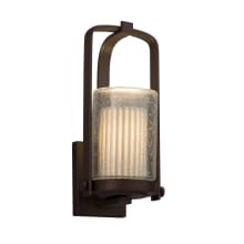 Limoges Single Light 12-1/2" High Outdoor Wall Sconce with Pleated Translucent Porcelain Shade