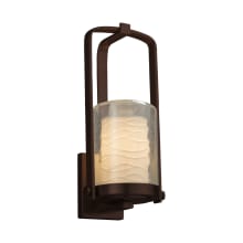 Limoges Single Light 12-1/2" High Integrated 3000K LED Outdoor Wall Sconce with Wavy Translucent Porcelain Shade