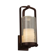Limoges Single Light 16-1/2" High Integrated 3000K LED Outdoor Wall Sconce with Wavy Translucent Porcelain Shade
