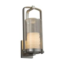 Limoges Single Light 16-1/2" High Integrated 3000K LED Outdoor Wall Sconce with Wavy Translucent Porcelain Shade