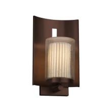 Limoges Single Light 12-3/4" High Outdoor Wall Sconce with Pleated Translucent Porcelain Shade