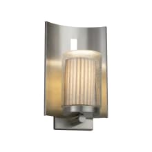 Limoges Single Light 12-3/4" High Integrated 3000K LED Outdoor Wall Sconce with Pleated Translucent Porcelain Shade