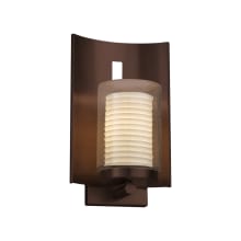 Limoges Single Light 12-3/4" High Integrated 3000K LED Outdoor Wall Sconce with Sawtooth Translucent Porcelain Shade