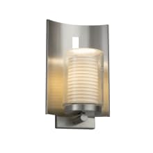 Limoges Single Light 12-3/4" High Integrated 3000K LED Outdoor Wall Sconce with Sawtooth Translucent Porcelain Shade
