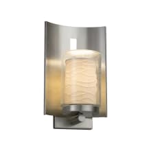 Limoges Single Light 12-3/4" High Outdoor Wall Sconce with Wavy Translucent Porcelain Shade