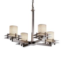 Limoges 4 Light 1 Tier Chandelier with Porcelain Wave Shade