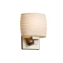Limoges 6.5" Regency Single Light ADA Approved Bathroom Sconce with Wavy Shade