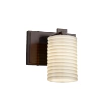 Limoges 7" Tall Wall Sconce with Flat Rimmed Cylinder Shade from the Era Series