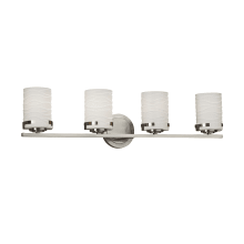 Limoges Single Light 31-1/2" Wide Integrated 3000K LED Bathroom Vanity Light with Wavy Translucent Porcelain Shade