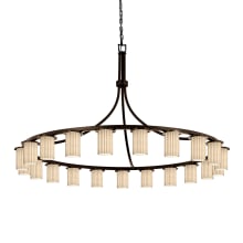 Limoges 21 Light 60" Wide Ring Chandelier with Pleated Porcelain Shades