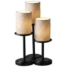 Dakota 3 Light 16" Tall Table Lamp with Translucent Porcelain Shades